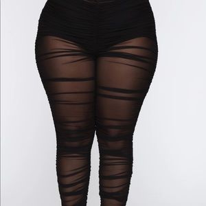 2pc wild side Rouched one shoulder bodysuit and leggings 3x